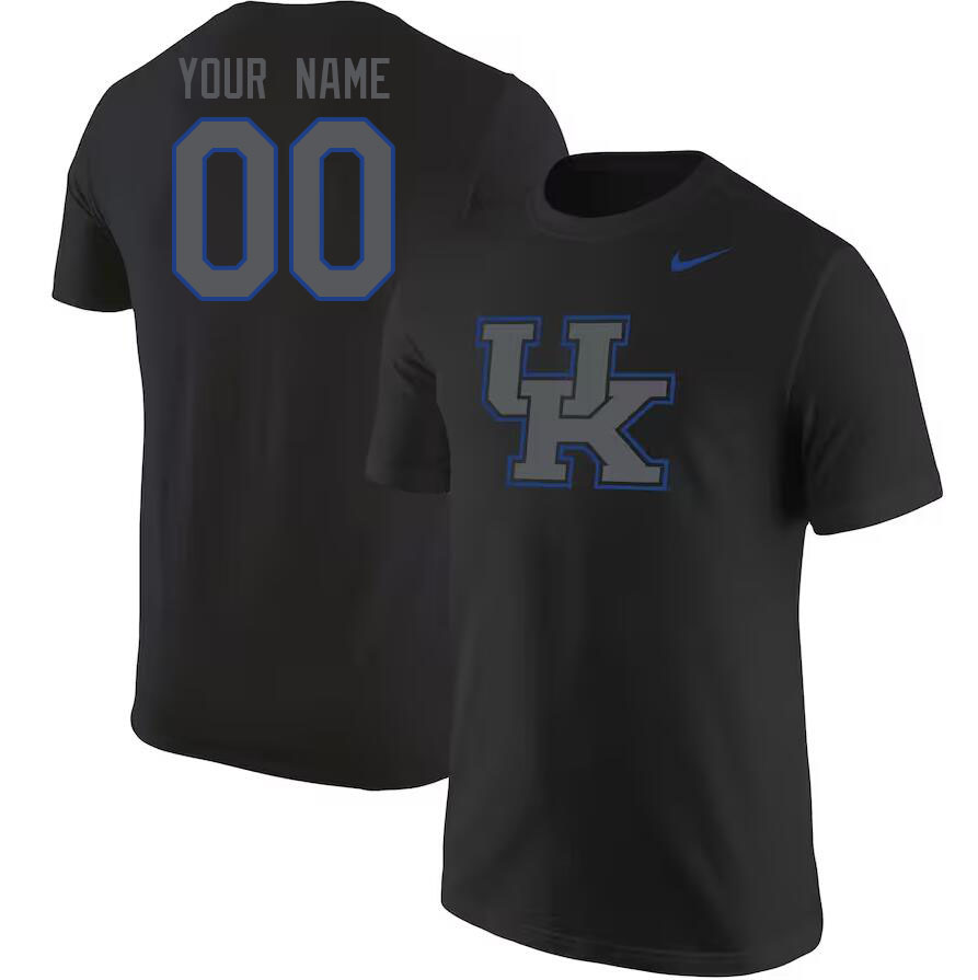 Custom Kentucky Wildcats Name And Number College Tshirt-Black